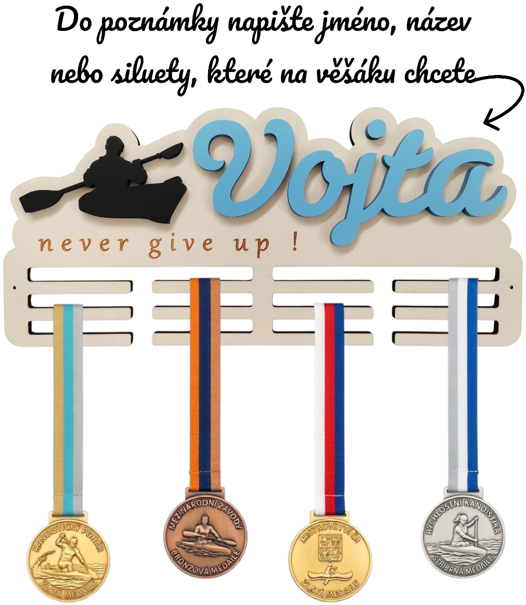 Držák na medaile – rychlostní kanoistika