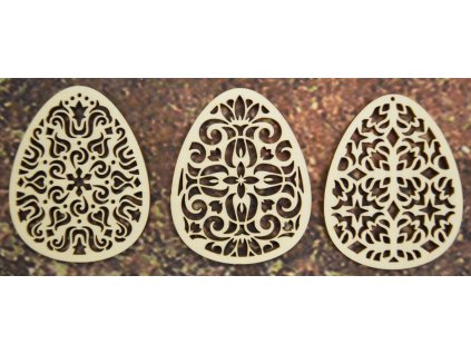 Sada vyřezávaných vajíček 3ks