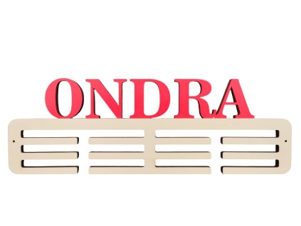 Věšák na medaile s barevným jménem