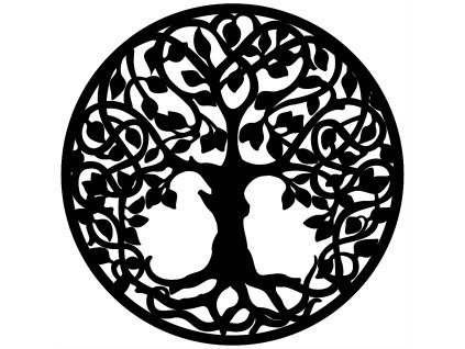 Dřevěný strom života Nikos - dekorace na zeď, ČERNÁ