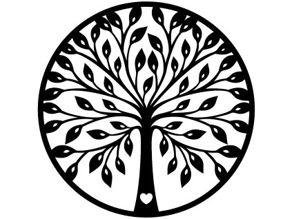 Dřevěný strom života Amor - dekorace na zeď, ČERNÁ