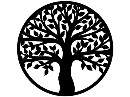 Dřevěný strom života Selene - dekorace na zeď, ČERNÁ