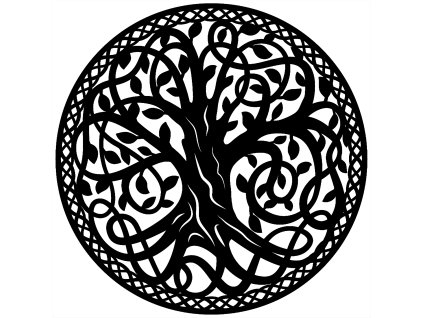 Dřevěný strom života Nerida - dekorace na zeď, ČERNÁ