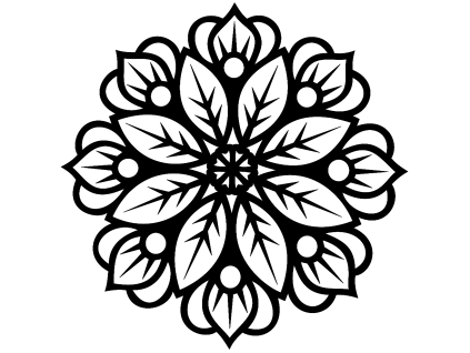 Dřevěná mandala na zeď – dekorace Flora ČERNÁ