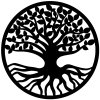 Dřevěný strom života Aura - dekorace na zeď, ČERNÁ