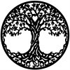 Dřevěný strom života Lucius - dekorace na zeď, ČERNÁ