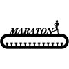 Věšák na medaile Maraton (žena) – dřevěný, barva černá