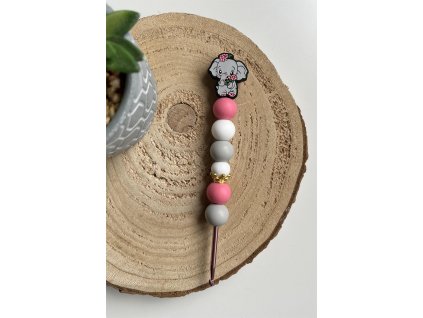 Sloník háček se silikonovými korálkami vyrobenolaskou