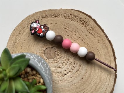 Kravička háček se silikonovými korálkami vyrobenolaskou