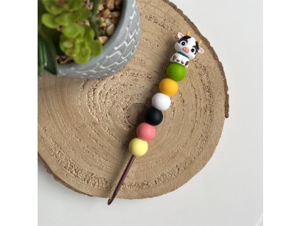 Kravička háček se silikonovými korálky vyrobenolaskou min