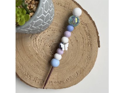 Motýlek 1 háček se silikonovými korálky vyrobenolaskou min