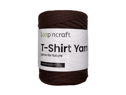T shirt yarn tmavě hnědá vyrobenolaskou