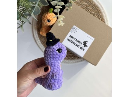 Háčkovací box dinosaurus vyrobenolaskou
