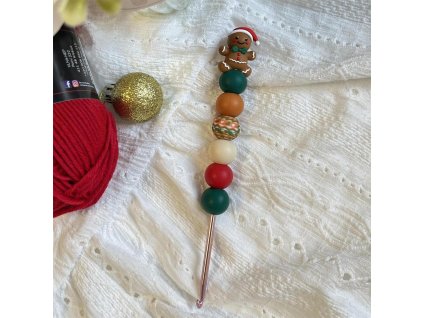 3D Perníček háček se silikonovými korálky vyrobenolaskou.cz