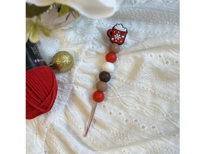 Horká čokoláda háček se silikonovými korálky vyrobenolaskou.cz