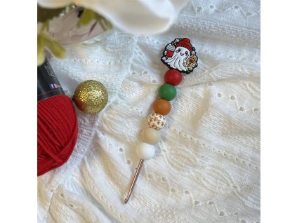Vánoční duch háček se silikonovými korálky vyrobenolaskou.cz