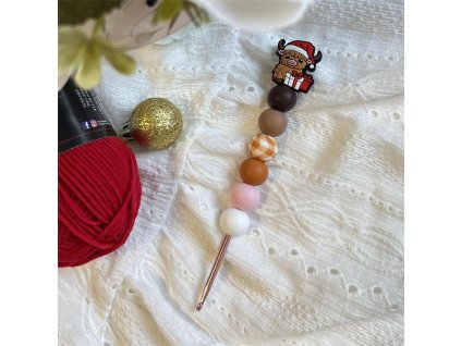 Vánoční skot háček se silikonovými korálky vyrobenolaskou.cz