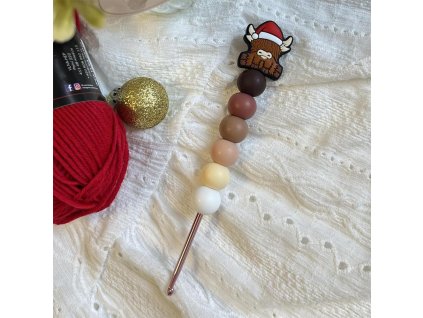 Vánoční skot 2 háček se silikonovými korálky vyrobenolaskou.cz