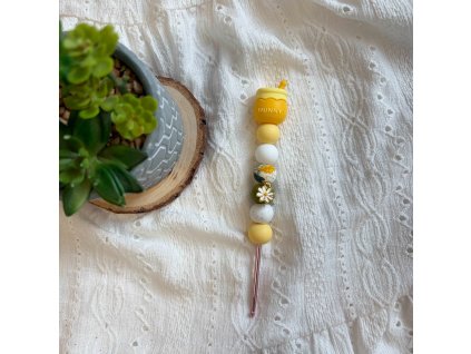 Háček se silikonovými korálky - Med