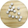 Silikonový korálek 12mm bílá s tečkami gritty