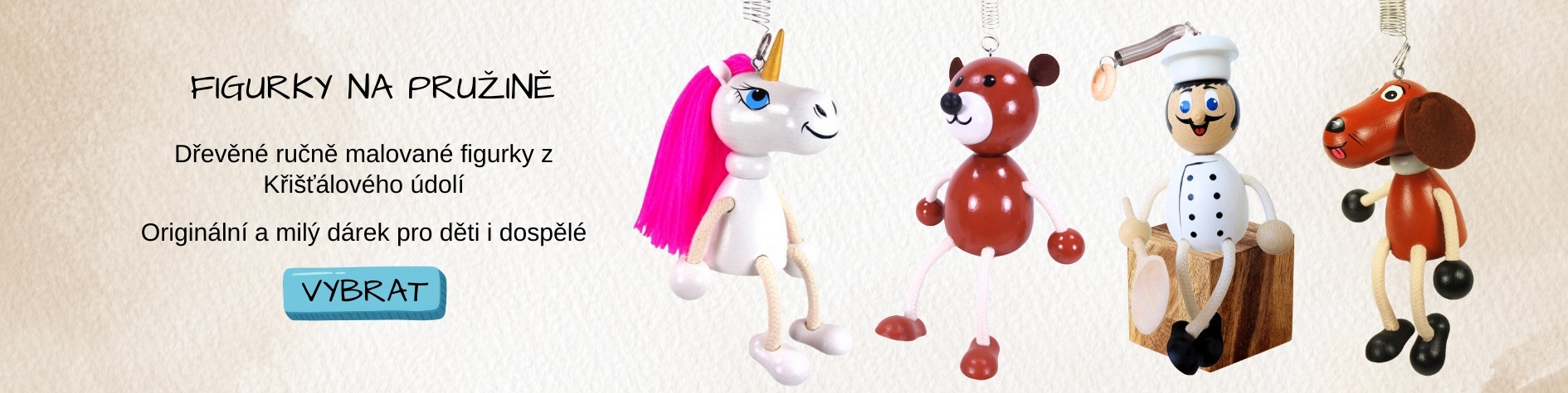 Dřevěné figurky na pružině KROKIDO