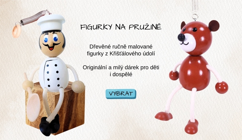 Dřevěné ručně malované figurky KROKIDO na pružině