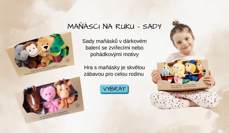 Textilní maňásci pro děti dárkové sady
