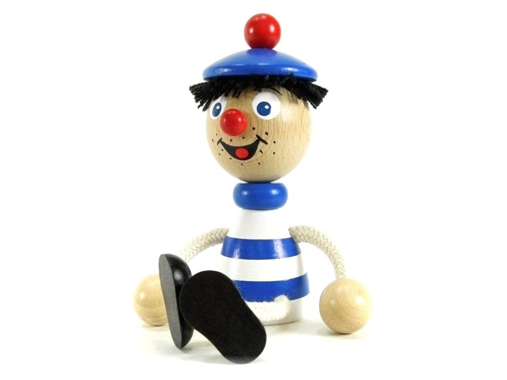 Sedací figurka hračka ze dřeva - Námořník