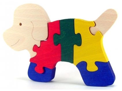 Puzzle hračka ze dřeva - Pes