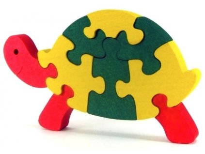 Puzzle hračka ze dřeva - Želva