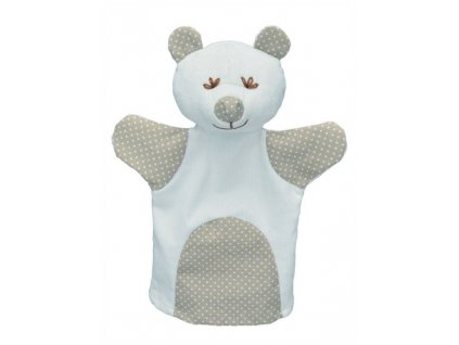Maňásek pro nejmenší - Medvěd puntík - hračka z textilu 