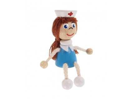 50967 dřevěná sedací figurka zdravotní sestra