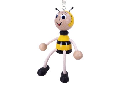 vcelka drevena figurka na pruzine