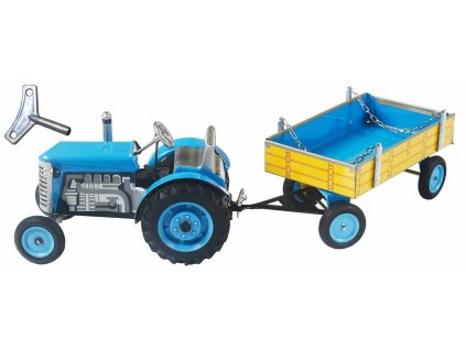 Traktor Zetor - modrý s valníkem na klíček