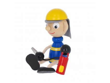 50169 dřevěný panáček figurka hasič požárník
