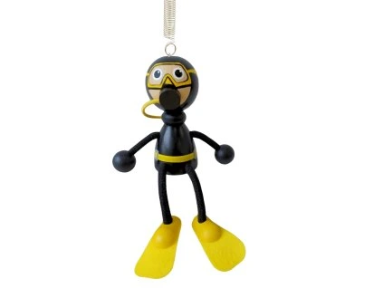 potápěč dřevěná figurka na pružině