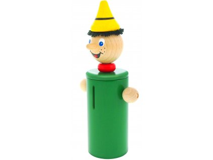 Kasička hračka ze dřeva Pinochio