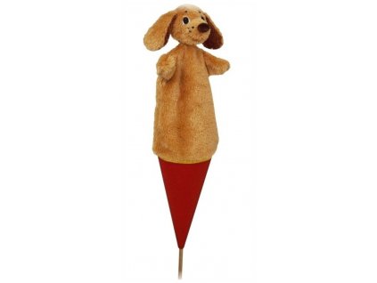 Velký kornoutový maňásek Pes - hračka z textilu