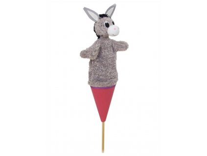Střední kornoutový maňásek Oslík - hračka z textilu
