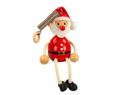santa drevena figurka na pruzine