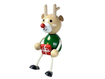 sob s darkem drevena rucne malovana figurka