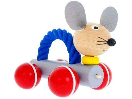 Myš s lanem hračka ze dřeva Pippa