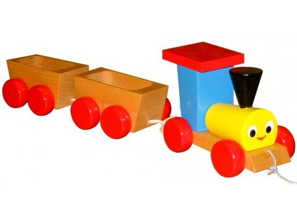 Vláček 2 vagony hračka ze dřava