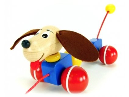 Tahací Pes hračka ze dřeva Lupo