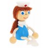 Sedací figurka hračka ze dřeva - Zdravotní sestra 