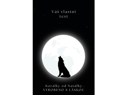 Black and White Modern Wolf at Night Desktop Wallpaper (80 x 124 mm)