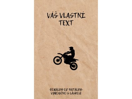 Thank You Kraft Paper Dashed Handicraft Natural Rustic Beige Rounded Adhesive Sticker (80 x 124 mm)