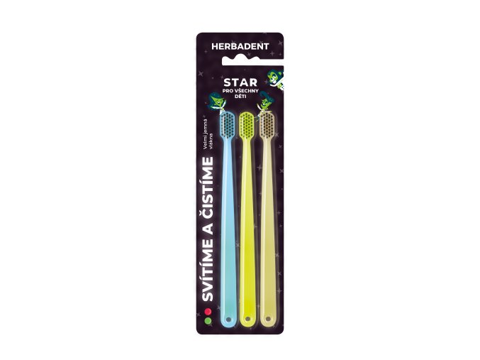 HERBADENT STAR Zubní kartáček **** s velmi jemnými vlákny - 3 ks
