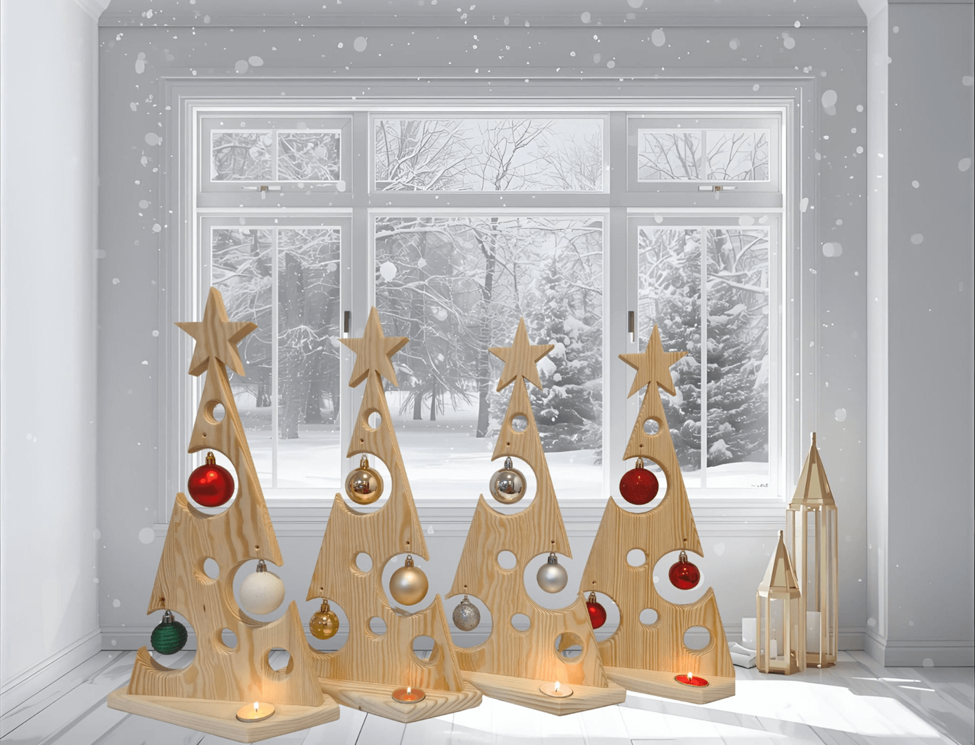 Ručne vyrobený drevený vianočný stromček z dielne eLHa – originálna dekorácia