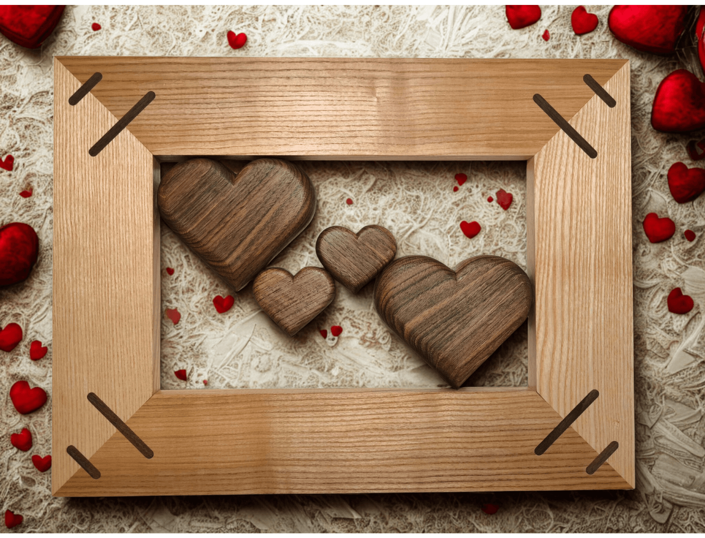 Ručne vyrobený drevený obraz Rodinná radosť z dielne eLHa – originálna dekorácia